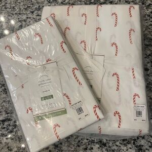 Pottery Barn King Sheet Set with candy canes